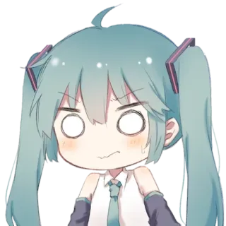😒 Hatsune Miku anime, vocaloid, chibi, manga, cute, hatsune miku telegram sticker