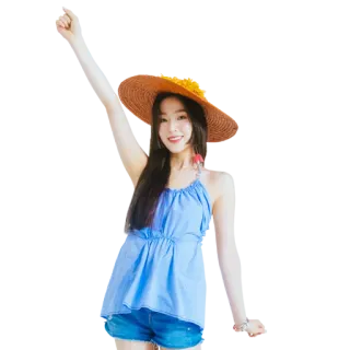 ✊️ donna, cappello, estate, vacanza, moda, ritratto, sole, spiaggia telegram sticker
