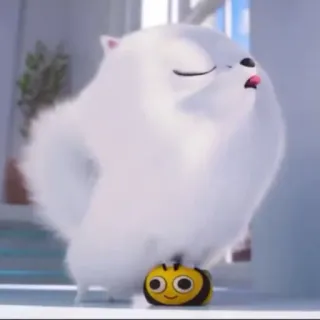 ❄️ Snowball The Secret Life of Pets собака, мультфильм, животное, белый, милый whatsapp sticker
