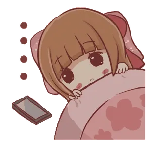 🍞 Аниме, Девушка, Кавай, Мило, Плед, Румянец telegram sticker