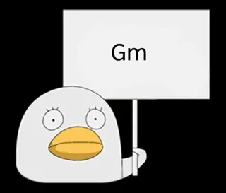 🌤 Gm duck, sign, cute, animal, cartoon telegram sticker