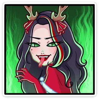 😈 monster, kartun, karakter, perempuan, tanduk, wanita telegram sticker