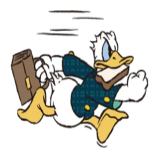 💼 Donald Duck dessin animé, canard, disney, animal, course, personnage telegram sticker