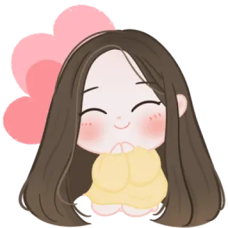 🧁 cartoon, cute, girl, hearts, kawaii, smiling telegram sticker