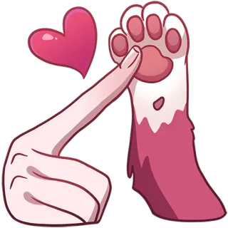 ❤️ 하트, 발, 손, 귀여운, 동물, 사랑 telegram sticker