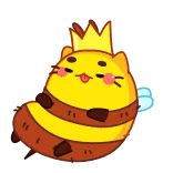 👑 การ์ตูน, ผึ้ง, มงกุฎ, สัตว์, น่ารัก, ตลก whatsapp sticker