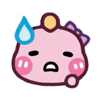 👌 Emoji, Sticker, Süß, Traurig, Nervös, Rosa, Cartoon whatsapp sticker