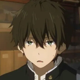 🍪 Houtarou Oreki Hyouka anime, character, portrait, boy, Houtarou Oreki, Hyouka telegram sticker