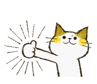 👍 kot, kciuk w górę, akceptacja, ok, słodki, zwierzę, naklejka telegram sticker