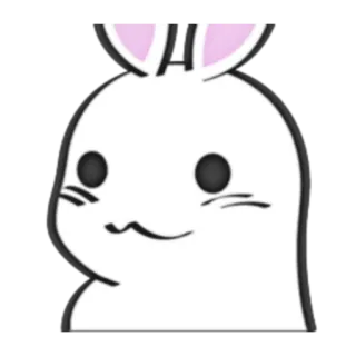 😊 lapin, mignon, animal, kawaii, dessin animé, blanc whatsapp sticker