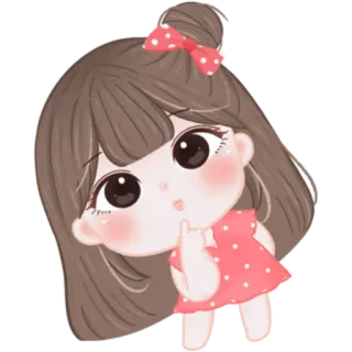 🎀 cartoon, girl, cute, sticker, illustration, middle finger telegram sticker