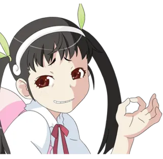 😏 Ragazza anime, Segno OK, Anime, Personaggio, Ragazza, Adesivo telegram sticker