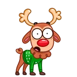 😨 순록, 동물, 크리스마스, 휴일, 귀여운, 만화, 스웨터 telegram sticker
