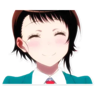 ❤️ Anime, Mädchen, lächelnd, Cartoon whatsapp sticker