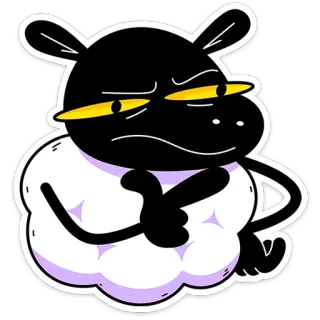 🤔 schaap, cartoon, dier, grappig, schattig, personage, sticker whatsapp sticker