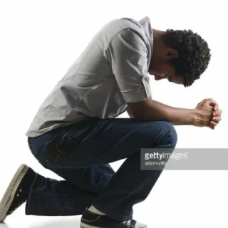 🛐 uomo, inginocchiato, preghiera, triste, dolore, depressione telegram sticker