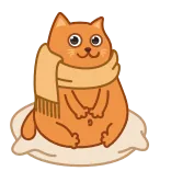 😘 cat, scarf, cute, animal, sticker whatsapp sticker