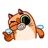 🖕 кот, животное, мультфильм, большой палец вверх, наклейка whatsapp sticker