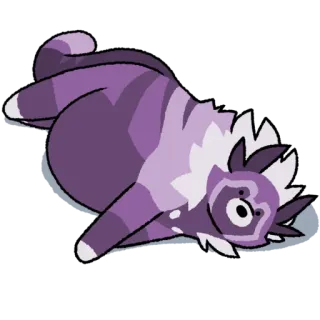 🛌 gato, roxo, fofo, animal, desenho animado telegram sticker