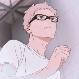 🍤 Tsukishima Kei Haikyuu Anime, Haikyuu, Karakter, Kei, Tsukishima, Kacamata, Kartun telegram sticker