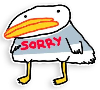 😧 SORRY bird, apology, cartoon, sorry, cute telegram sticker