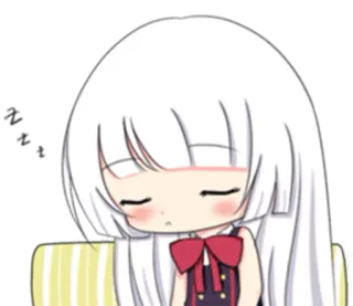 😴 Anime, Mädchen, Chibi, Süß, Schlafend telegram sticker