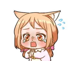 😰 Anime, Chibi, Gatto, Triste, Piangere, Kawaii, Lacrime whatsapp sticker