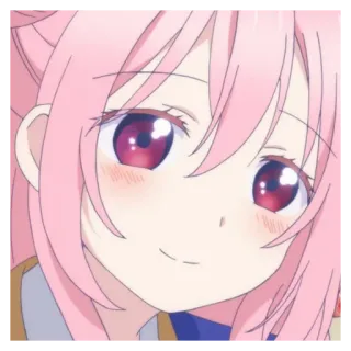 🥛 Anime, Dziewczyna, Różowe włosy, Słodkie, Postać, Manga whatsapp sticker
