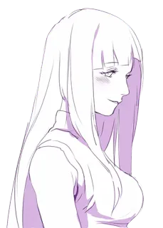 😔 애니메이션, 여자, 소녀, 인물 사진, 스케치 telegram sticker