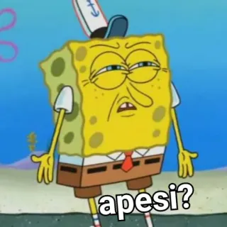 🤨 Spongebob Squarepants apesi? スポンジボブ, アニメ, 面白い, 猿, ミーム telegram sticker