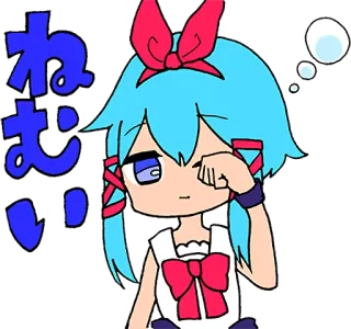 😴 ねむい endormi, animé, manga, fille, mignon, dessin animé telegram sticker