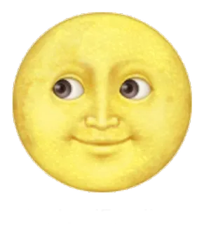 🌝 luna, cara, emoji, amarillo, sonrisa whatsapp sticker