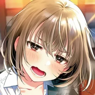 😫 anime, ragazza, manga, espressione, capelli castani telegram sticker