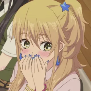 🤭 anime, character, woman, girl, blonde whatsapp sticker