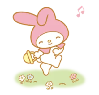 😊 My Melody kelinci, imut, merah muda, kawaii, sanrio telegram sticker