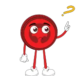 ⁉️ cartoon, question, thinking, confused, red, character whatsapp sticker