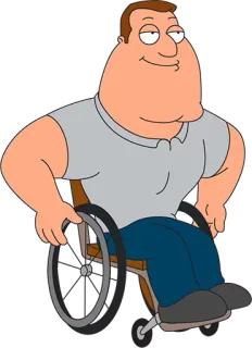 🙂 Joe Swanson Family Guy dessin animé, fauteuil roulant, handicap, police, Family Guy telegram sticker