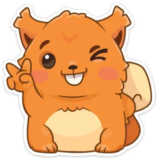 😉 만화, 동물, 다람쥐, 귀여운, 스티커 telegram sticker