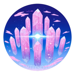 💎 crystals, pink, blue, sparkle, magic, gemstones, fantasy telegram sticker