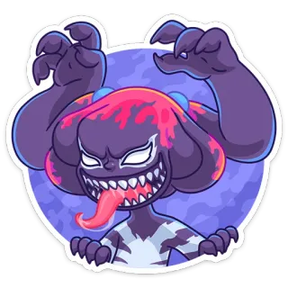 😡 monstre, créature, effrayant, dessin animé, autocollant, démon whatsapp sticker
