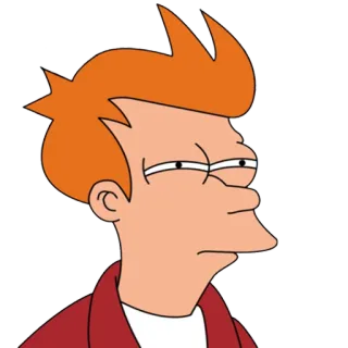 😳 Philip J. Fry Futurama futurama, fry, meme, sinis, kartun telegram sticker