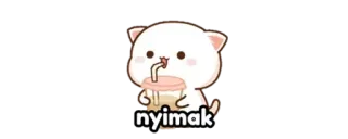 ✨ nyimak gatto, carino, bere, pesca, animato whatsapp sticker