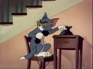 ☎️ Tom Cat Tom and Jerry Tom, Katze, Telefon, Cartoon telegram sticker