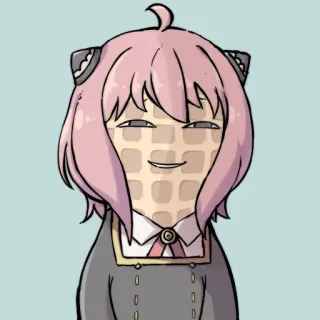 🥜 Anya Forger Spy x Family Anime, Dessin animé, Spy x Family, Anya Forger, Drôle, Tête de gaufre telegram sticker