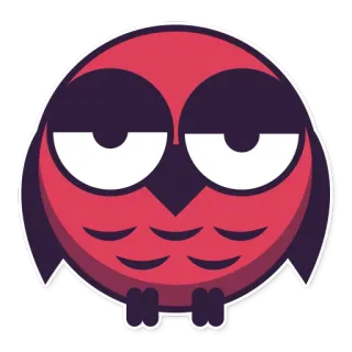 😒 coruja, adesivo, pássaro, animal, fofo, desenho animado whatsapp sticker
