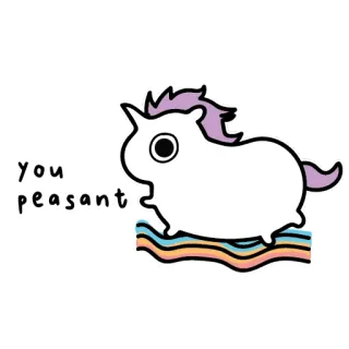 😒 you peasant unicorn, peasant, cute, sticker, cartoon telegram sticker