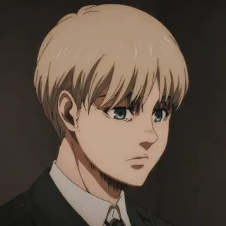 🖇 Armin Arlert Attack on Titan Armin Arlert, Ataque a los Titanes, Anime, Personaje, Pelo rubio, Uniforme telegram sticker