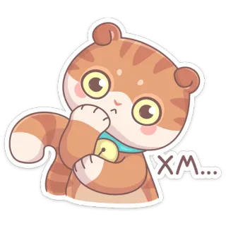 🤔 XM.... кот, стикер, милый, животное, мультфильм, иллюстрация telegram sticker