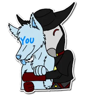 🤗 YOU serigala, dokter wabah, kartun, stiker, furry telegram sticker
