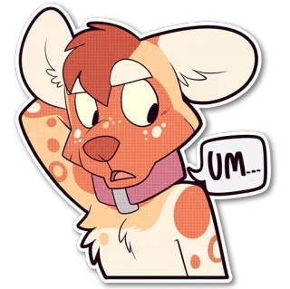 😶 UM... 狗, 动物, 卡通, 表情, 困惑, 思考, 嗯 telegram sticker